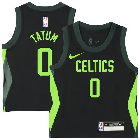 Toddler Boston Celtics #0 Jayson Tatum Black 2024/25 Swingman City Edition Player Jersey