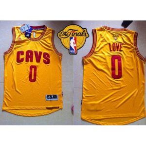 Men's Revolution 30 Cleveland Cavaliers #0 Kevin Love Yellow The Finals Patch Stitched NBA Jersey