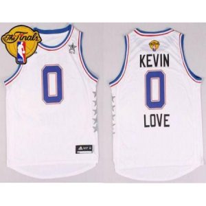 Men's Cleveland Cavaliers #0 Kevin Love White 2015 All Star The Finals Patch Stitched NBA Jersey
