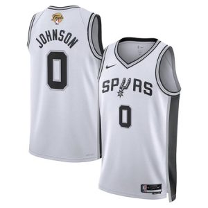 Youth San Antonio Spurs #0 Keldon Johnson Nike White 2026 NBA Finals Swingman Association Edition Jersey