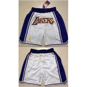 Men's Los Angeles Lakers White Shorts (Run Small) D4G0