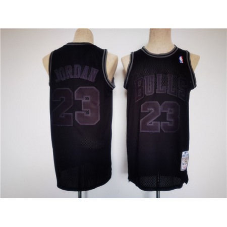 Men's Chicago Bulls #23 Michael Jordan Black Stitched Basketball Jersey LZCD
