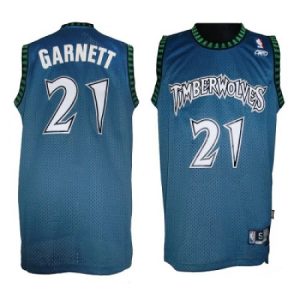 Timberwolves #21 Retro Garnett Blue Throwback Stitched NBA Jersey VLDH