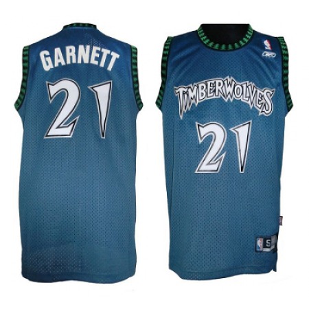 Timberwolves #21 Retro Garnett Blue Throwback Stitched NBA Jersey VLDH