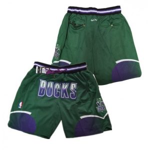Men's Milwaukee Bucks Green Shorts (Run Small) AEUH