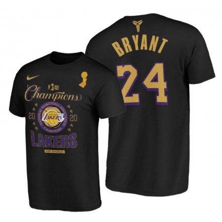 7bec2d810e847aeab4b91bea3c602068.jpeg Men's Los Angeles Lakers #24 Kobe Bryant 2020 Black Finals Champions Locker Room T-Shirt