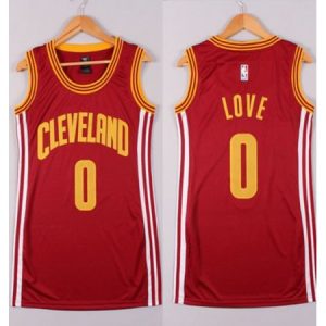 Women's Cleveland Cavaliers #0 Kevin Love Red Dress Stitched NBA Jersey