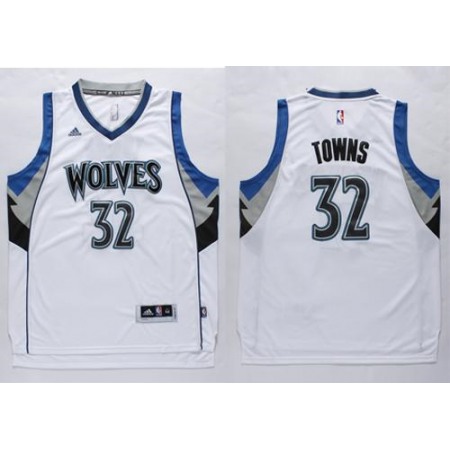 Men's Minnesota Timberwolves #32 Karl-Anthony Towns White NBA Jersey