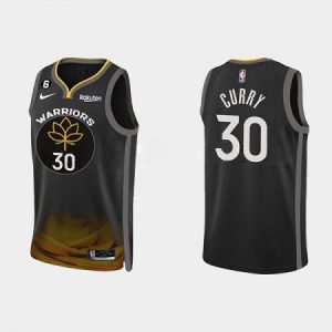 Men's Golden State Warriors #30 Stephen Curry 2022/2023 Black City edition Stitched Basketball Jersey 7RBR