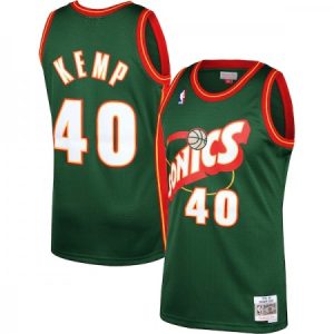 Men's Oklahoma City Thunder #40 Shawn Kemp Green Throwback SuperSonics Stitched Jersey Z9UT
