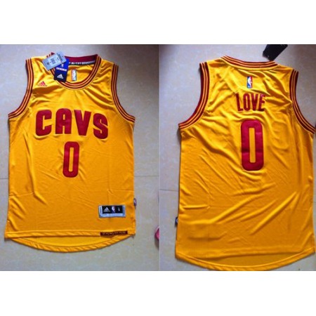 Men's Revolution 30 Cleveland Cavaliers #0 Kevin Love Yellow Stitched NBA Jersey