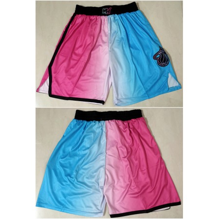 8034130b6aaaff9847764b49d004799d.jpeg Men's Miami Heat Blue/Pink Shorts (Run Small)