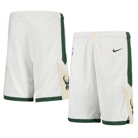 Men's Milwaukee Bucks White Shorts (Run Small) YWJV