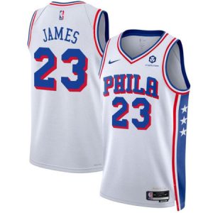 Youth Philadelphia 76ers #23 LeBron James White 2026 Association Edition With Patch Jersey