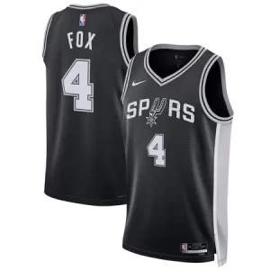 Youth San Antonio Spurs #4 De'Aaron Fox Nike Black Swingman Player Icon Edition Jersey