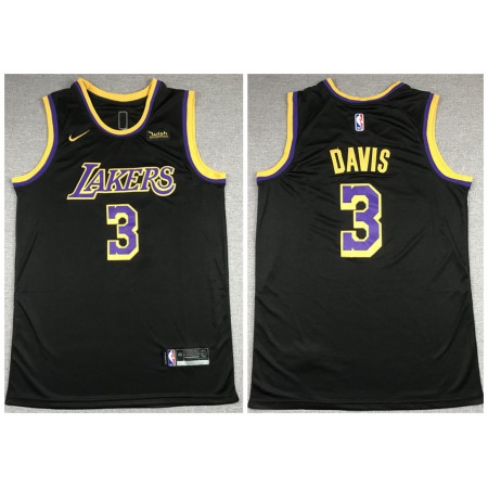 Men's Los Angeles Lakers #3 Anthony Davis Black Stitched NBA Jersey MTYX