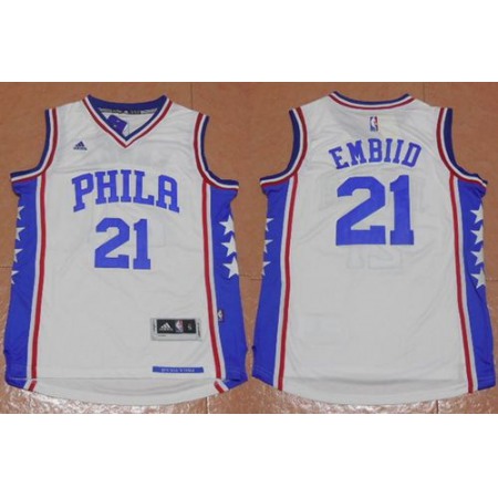 8948da7c0801d2c21e7d5703f2797823.jpeg Men's Revolution 30 Philadelphia 76ers #21 Joel Embiid White NBA Jersey