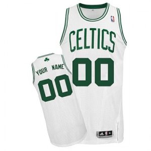 Men's Boston Celtics White Authentic Custom Jersey