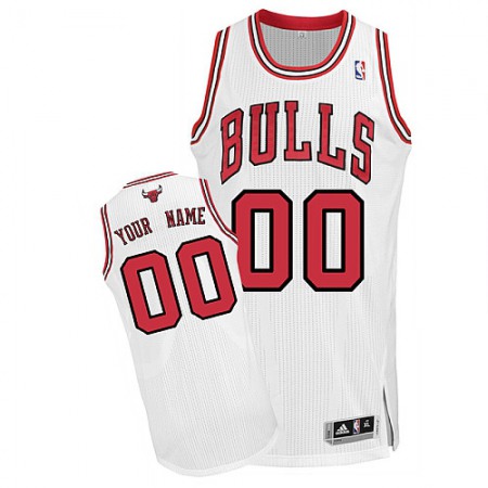 Men's Chicago Bulls White Authentic Custom Jersey