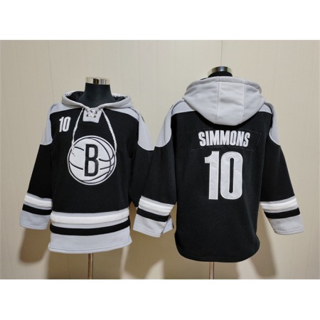 8d05d4fd75fe8e38cce976c047941581.jpeg Men's Brooklyn Nets #10 Ben Simmons Black Lace-Up Pullover Hoodie