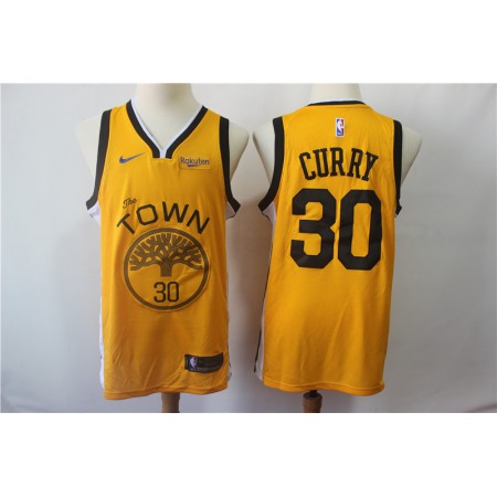 Men's Golden State Warriors #30 Stephen Curry Yellow 2019 Earned Edition Swingman Stitched NBA Jersey 1W6N