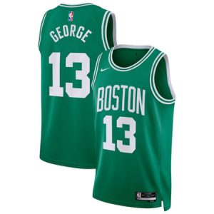 Men's Boston Celtics #13 Paul George Kelly Green 2026 Icon Edition Basketball Jersey