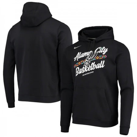 90c6372287b2f2854746c56f6558b6d3.jpeg Men's San Antonio Spurs 2021 Black City Edition Story Club Pullover Hoodie