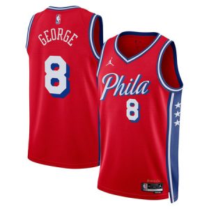 Youth Philadelphia 76ers #8 Paul George Red Swingman Statement Edition Jersey