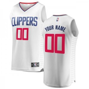 Men's LA Clippers White Custom Jersey
