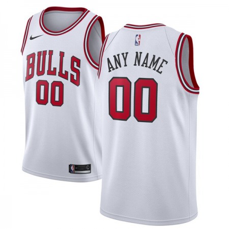 Men's Chicago Bulls White Custom Jersey