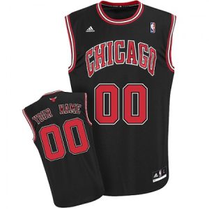 Men's Chicago Bulls Black Authentic Custom Jersey
