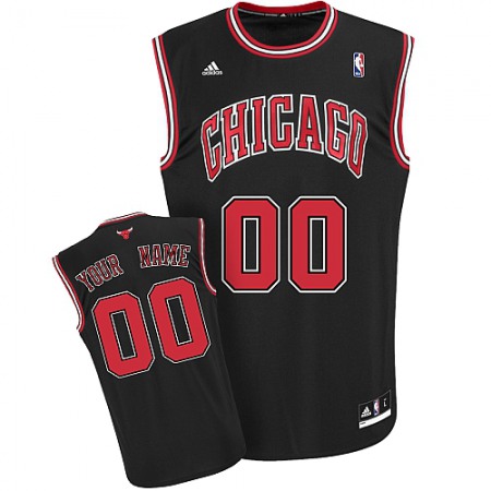 Men's Chicago Bulls Black Authentic Custom Jersey