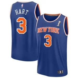 Men's New York Knicks #3 Josh Hart Blue 2026 NBA Finals Champions Fast Break Icon Edition Jersey