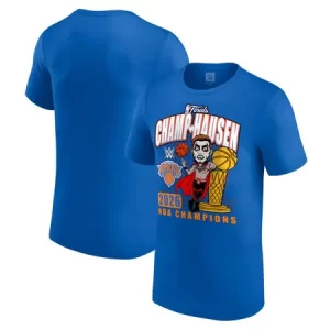 9766d22283a0430be1378280d1d03b4f.webp Men's New York Knicks x Danhausen Blue 2026 NBA Finals Champions T-Shirt