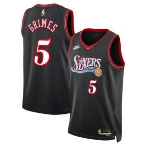 Youth Philadelphia 76ers #5 Quentin Grimes Nike Black Classic Edition Jersey