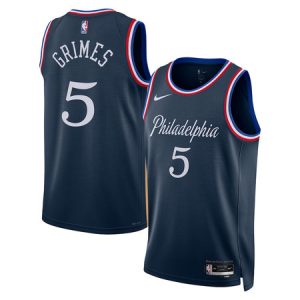 Youth Philadelphia 76ers #5 Quentin Grimes Nike Navy 2025/26 Swingman City Edition Jersey