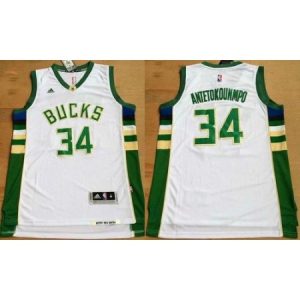 Men's Milwaukee Bucks #34 Giannis Antetokounmpo White Revolution 30 NBA Jersey