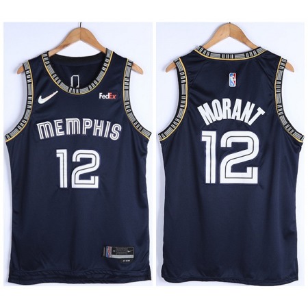 9cd4fb6234570f6ef3ed708cb13c0cb7.jpeg Men's Memphis Grizzlies #12 Ja Morant 75th Anniversary 2021 Navy Swingman Stitched Jersey DA9W