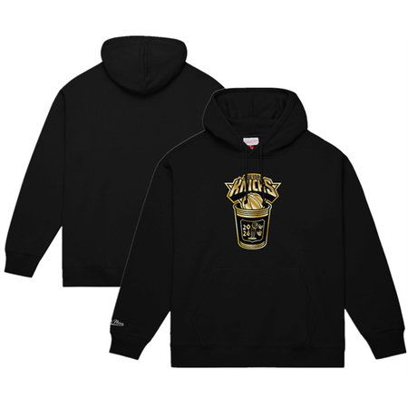 Men's New York Knicks Black 2026 Finals Champions Gold Coffee Cup Hoodie