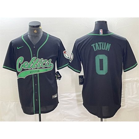 9d2d57a70ddf2e38d772e627130d7757.jpeg Men's Boston Celtics #0 Jayson Tatum Black With Patch Stitched Baseball Jersey A67Z