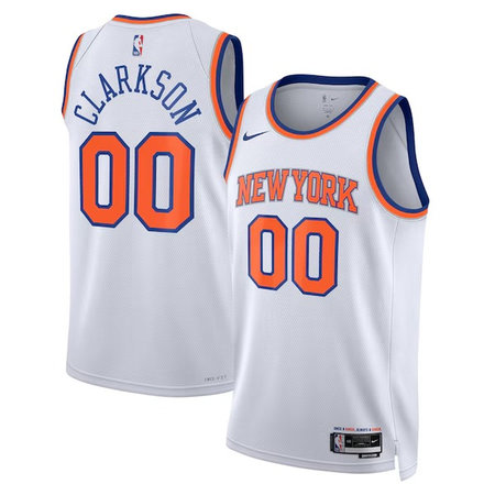 Youth New York Knicks #00 Jordan Clarkson White Stitched Basketball Jersey