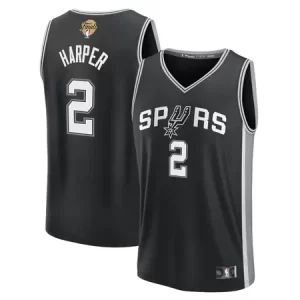 Youth San Antonio Spurs #2 Dylan Harper Black 2026 NBA Finals Patch Fast Break Icon Edition Jersey
