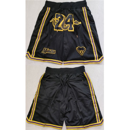 9fcad522d01b034fd0fb9578c74f7b57.jpeg Men's Los Angeles Lakers #24 Kobe Bryant Black Shorts (Run Small)