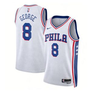 Youth Philadelphia 76ers #8 Paul George White 2022/23 Swingman Association Edition Jersey