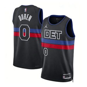Men's Detroit Pistons #0 Jalen Duren Black 2022/23 Swingman Statement Edition Jersey
