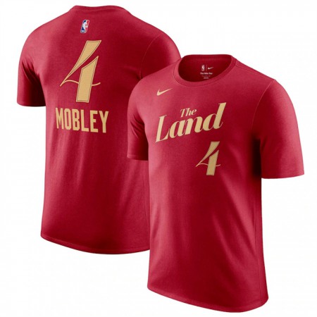 a275ec94d824ed6840dfb6c8587500f0.jpeg Men's Cleveland Cavaliers #4 Evan Mobley Wine 2023/24 City Edition Name & Number T-Shirt