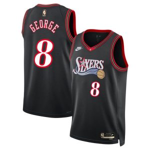 Youth Philadelphia 76ers #8 Paul George Nike Black Classic Edition Jersey