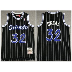 Men's Orlando Magic #32 Shaquille O'Neal Black Throwback Stitched Jersey 42ZL