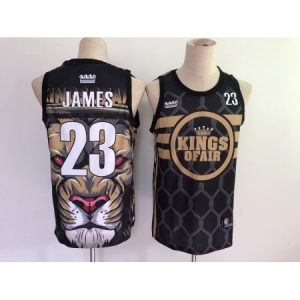 Men's Los Angeles Lakers #23 LeBron James Black Stitched Jersey YC7L