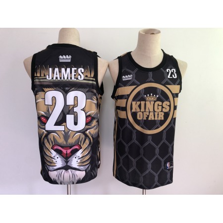 Men's Los Angeles Lakers #23 LeBron James Black Stitched Jersey YC7L